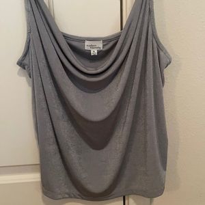 Silver scoop neck top. XL but fits like a small